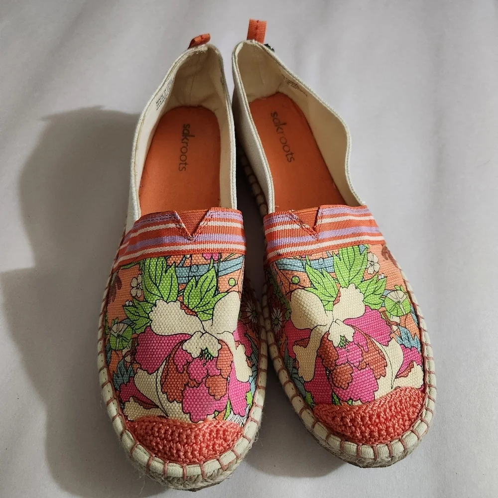 Sakroots Shoes Ella Color Block Espadrille Slip-On Flats